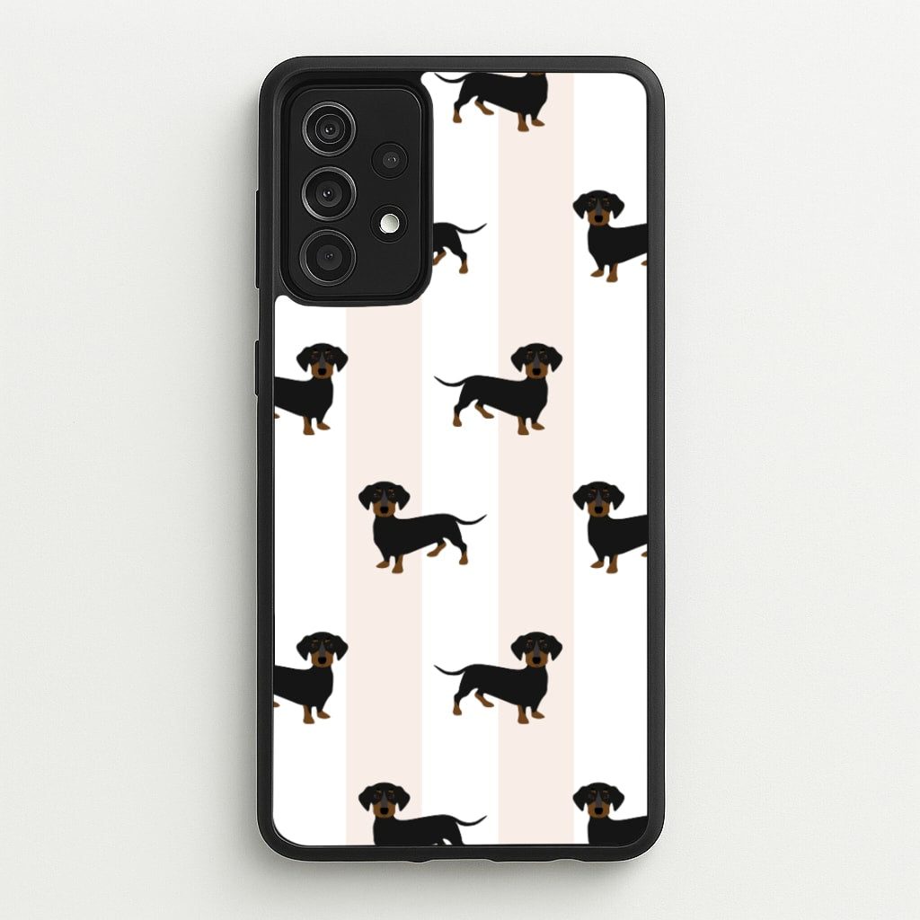 Striped Dachshund - Dog Pattern  - Dog Patterned Phone Case for Galaxy A52 / A52s