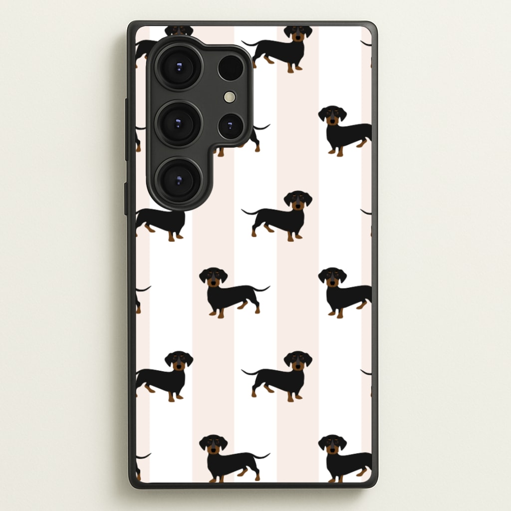 Striped Dachshund - Dog Pattern  - Dog Patterned Phone Case for Galaxy S25 Ultra