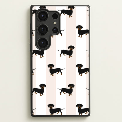 Striped Dachshund - Dog Pattern  - Dog Patterned Phone Case for Galaxy S25 Ultra