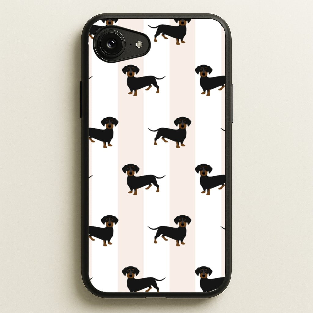 Striped Dachshund - Dog Pattern  - Dog Patterned Phone Case for iPhone 16e