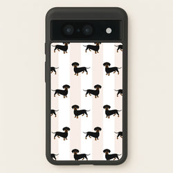 Striped Dachshund - Dog Pattern  - Dog Patterned Phone Case for Google Pixel 8