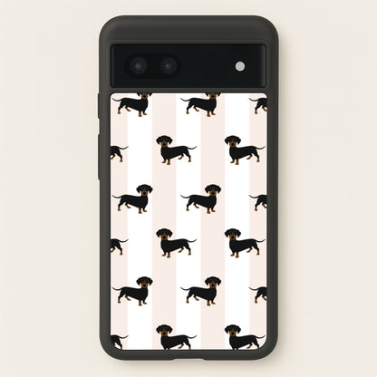 Striped Dachshund - Dog Pattern  - Dog Patterned Phone Case for Google Pixel 6a