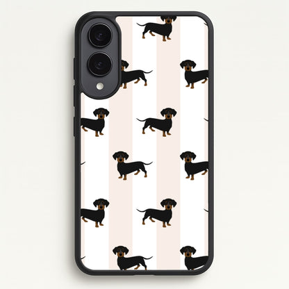 Striped Dachshund - Dog Pattern  - Dog Patterned Phone Case for Galaxy S25 Edge