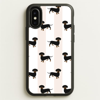 Striped Dachshund - Dog Pattern  - Dog Patterned Phone Case for iPhone X / XS