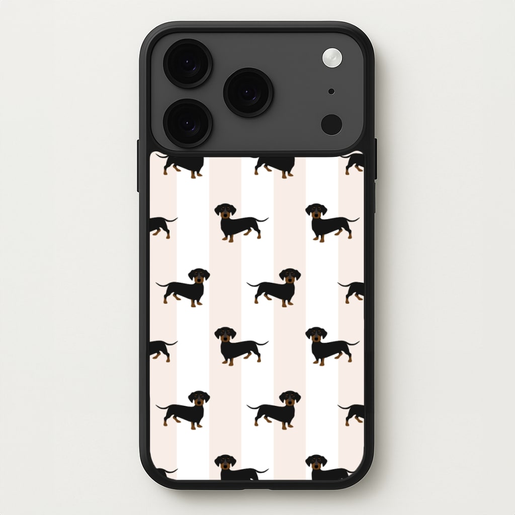Striped Dachshund - Dog Pattern Phone Case for iPhone 17 Pro