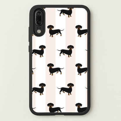 Striped Dachshund - Dog Pattern  - Dog Patterned Phone Case for Huawei P20