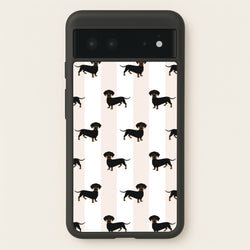 Striped Dachshund - Dog Pattern  - Dog Patterned Phone Case for Google Pixel 6