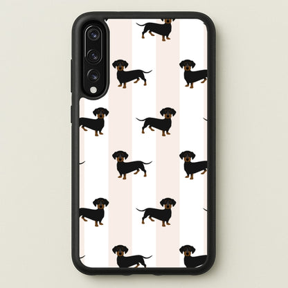 Striped Dachshund - Dog Pattern  - Dog Patterned Phone Case for Huawei P20 Pro
