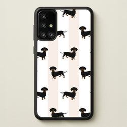 Striped Dachshund - Dog Pattern  - Dog Patterned Phone Case for Galaxy A71