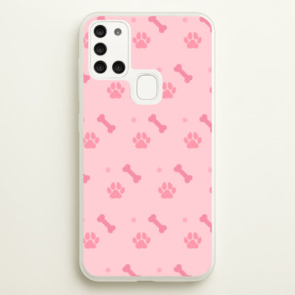 Dog And Paw - Dog Pattern  - Dog Patterned Phone Case for Galaxy A21s
