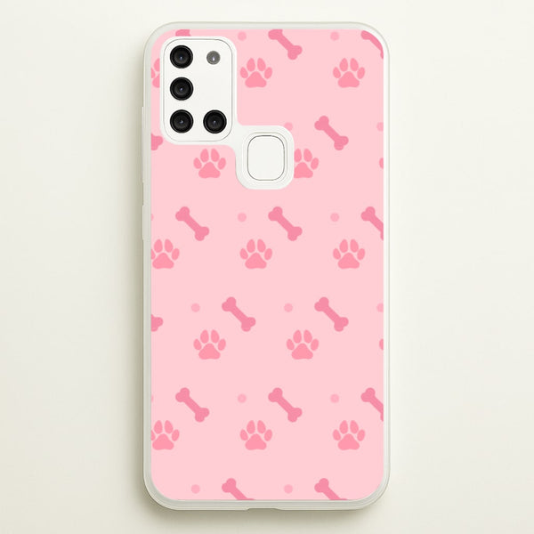Dog And Paw - Dog Pattern  - Dog Patterned Phone Case for Galaxy A21s