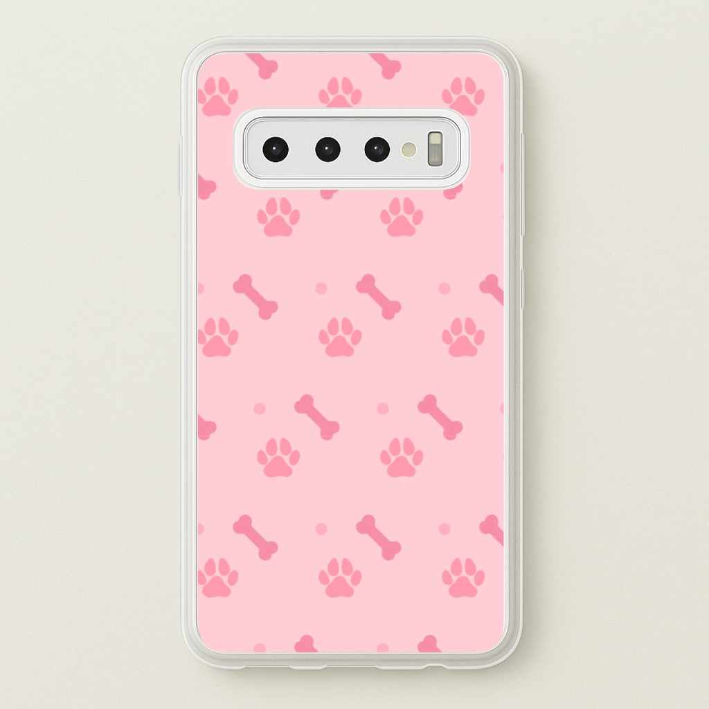 Dog And Paw - Dog Pattern  - Dog Patterned Phone Case for Galaxy S10 Plus