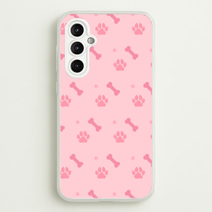 Dog And Paw - Dog Pattern  - Dog Patterned Phone Case for Galaxy A14