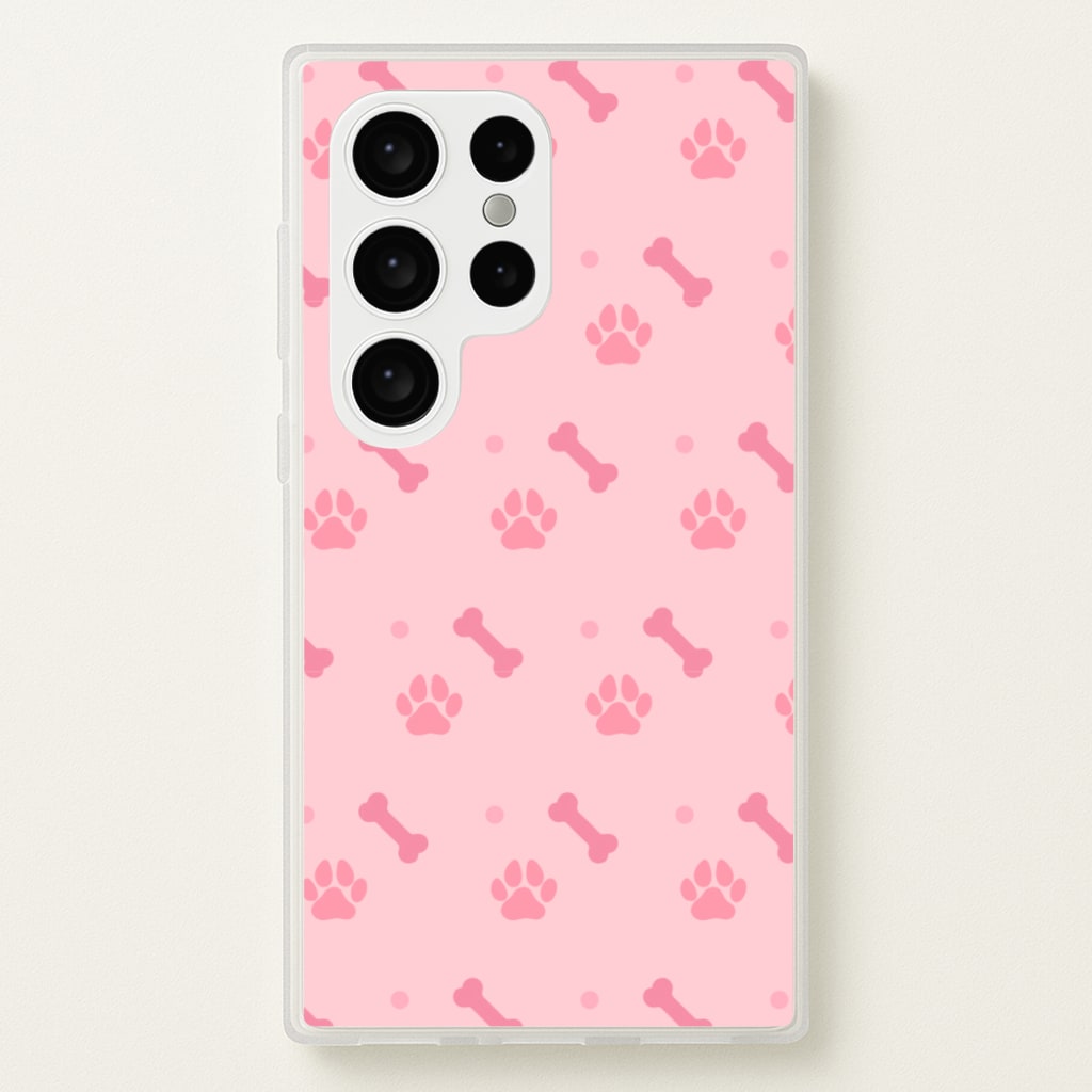 Dog And Paw - Dog Pattern  - Dog Patterned Phone Case for Galaxy S24 Ultra