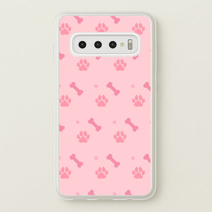 Dog And Paw - Dog Pattern  - Dog Patterned Phone Case for Galaxy S10