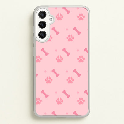 Dog And Paw - Dog Pattern  - Dog Patterned Phone Case for Galaxy A34