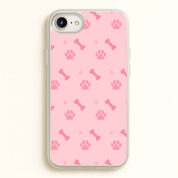 Dog And Paw - Dog Pattern  - Dog Patterned Phone Case for iPhone 6 / 7 / 8 / SE