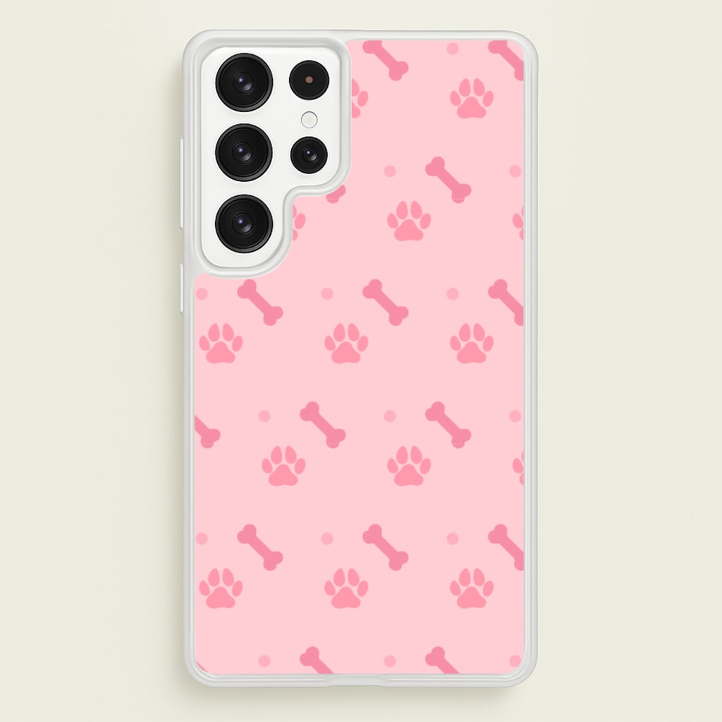 Dog And Paw - Dog Pattern  - Dog Patterned Phone Case for Galaxy S22 Ultra