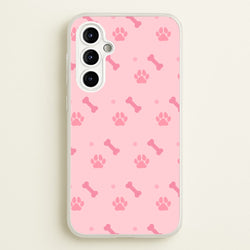 Dog And Paw - Dog Pattern  - Dog Patterned Phone Case for Galaxy A54