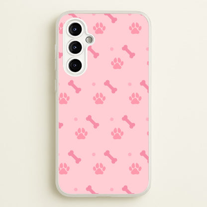 Dog And Paw - Dog Pattern  - Dog Patterned Phone Case for Galaxy A54