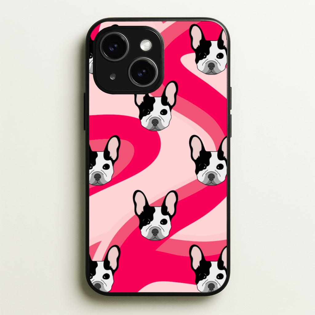 Abstact Frenchie - Dog Pattern  - Dog Patterned Phone Case for iPhone 14