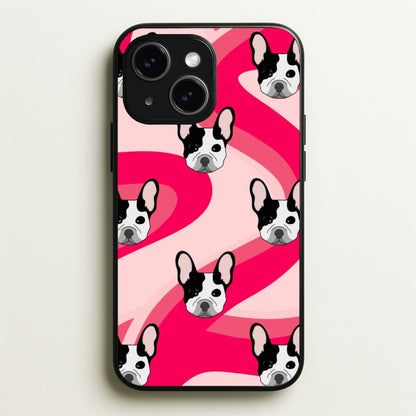 Abstact Frenchie - Dog Pattern  - Dog Patterned Phone Case for iPhone 15