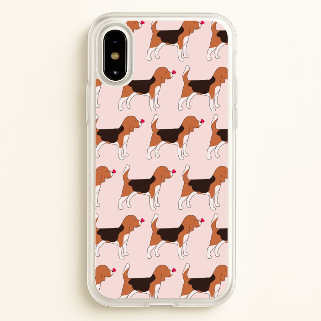 Love Beagle - Dog Pattern  - Dog Patterned Phone Case for iPhone X / XS