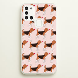 Love Beagle - Dog Pattern  - Dog Patterned Phone Case for Galaxy A21s