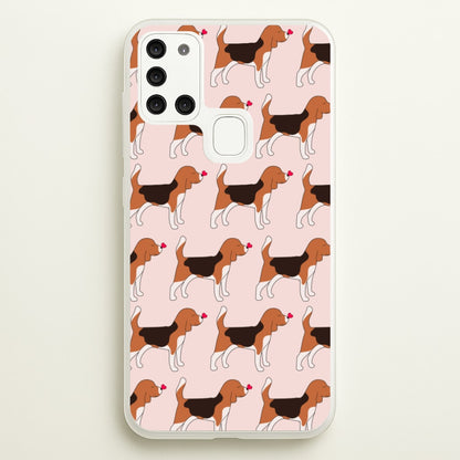 Love Beagle - Dog Pattern  - Dog Patterned Phone Case for Galaxy A21s