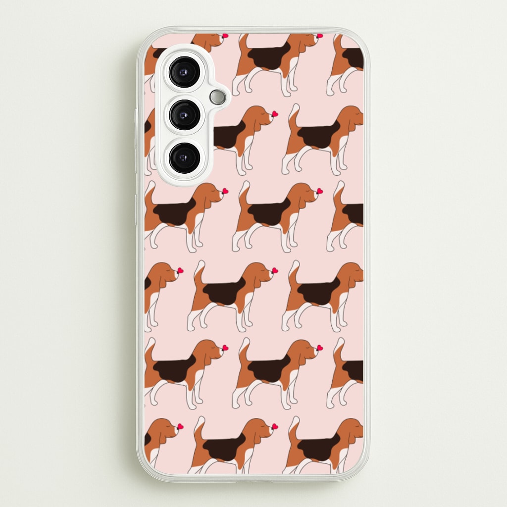 Love Beagle - Dog Pattern  - Dog Patterned Phone Case for Galaxy A14