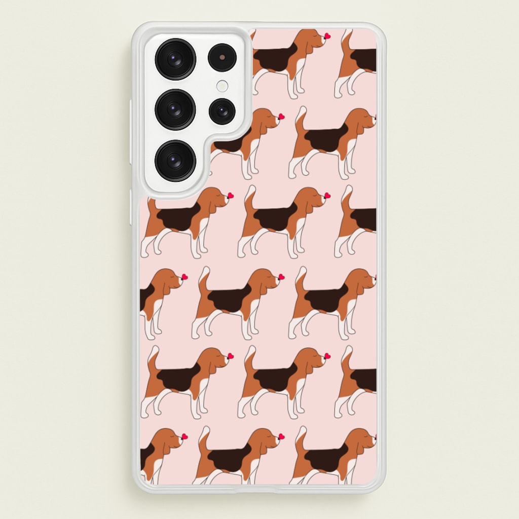 Love Beagle - Dog Pattern  - Dog Patterned Phone Case for Galaxy S22 Ultra