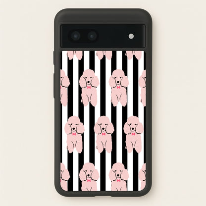 Striped Poodle - Dog Pattern  - Dog Patterned Phone Case for Google Pixel 6a