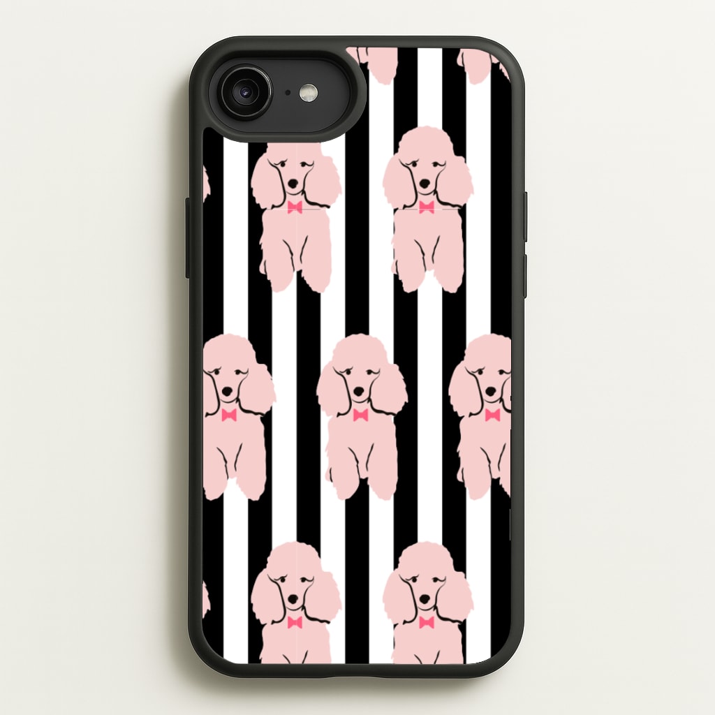 Striped Poodle - Dog Pattern  - Dog Patterned Phone Case for iPhone 6 Plus / 7 Plus / 8 Plus