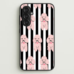 Striped Poodle - Dog Pattern  - Dog Patterned Phone Case for Galaxy S23FE