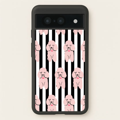 Striped Poodle - Dog Pattern  - Dog Patterned Phone Case for Google Pixel 8