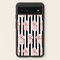 Striped Poodle - Dog Pattern  - Dog Patterned Phone Case for Google Pixel 7a