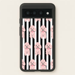 Striped Poodle - Dog Pattern  - Dog Patterned Phone Case for Google Pixel 7 Pro