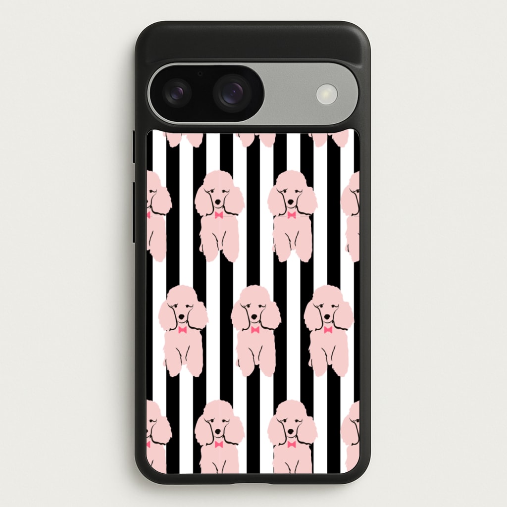 Striped Poodle - Dog Pattern  - Dog Patterned Phone Case for Google Pixel 9 / 9 Pro