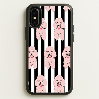 Striped Poodle - Dog Pattern  - Dog Patterned Phone Case for iPhone X / XS