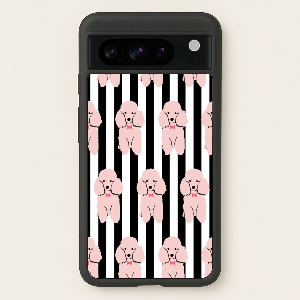 Striped Poodle - Dog Pattern  - Dog Patterned Phone Case for Google Pixel 8 Pro