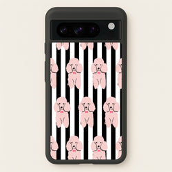 Striped Poodle - Dog Pattern  - Dog Patterned Phone Case for Google Pixel 8 Pro