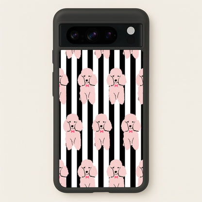 Striped Poodle - Dog Pattern  - Dog Patterned Phone Case for Google Pixel 8 Pro