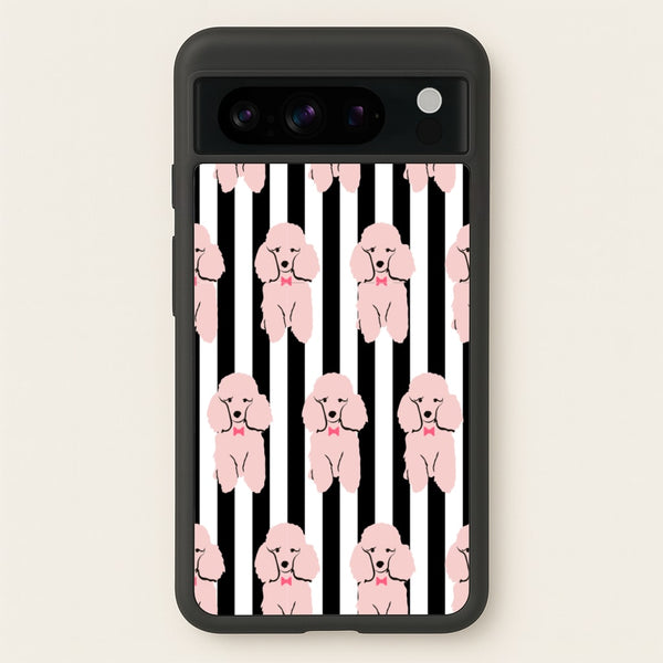 Striped Poodle - Dog Pattern  - Dog Patterned Phone Case for Google Pixel 8 Pro