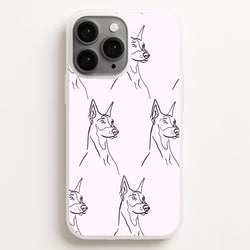 Dobermann Outline - Dog Pattern  - Dog Patterned Phone Case for iPhone 16 Pro Max