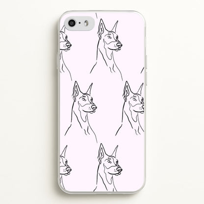 Dobermann Outline - Dog Pattern  - Dog Patterned Phone Case for iPhone 5 / 5s / SE 2016