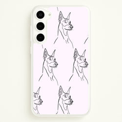 Dobermann Outline - Dog Pattern  - Dog Patterned Phone Case for Galaxy S23 Plus