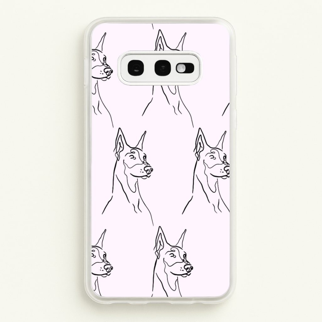 Dobermann Outline - Dog Pattern  - Dog Patterned Phone Case for Galaxy S10e