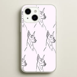 Dobermann Outline - Dog Pattern  - Dog Patterned Phone Case for iPhone 14