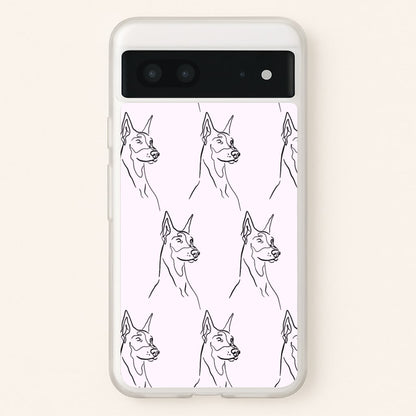 Dobermann Outline - Dog Pattern  - Dog Patterned Phone Case for Google Pixel 7