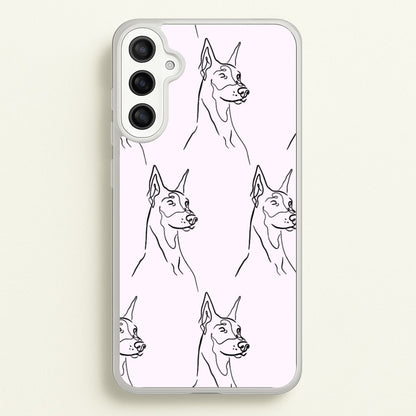 Dobermann Outline - Dog Pattern  - Dog Patterned Phone Case for Galaxy A36